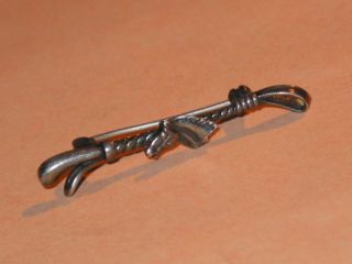 Charming Vintage Sterling Horse Head & Riding Crop Pin