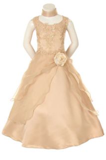   Pageant Wedding Party Easter Formal Dress 4 6 8 10 12 14 Taupe