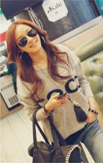 CASUAL BATWING SLEEVE LETTER PATTERN JUMPER PULLOVER 1521