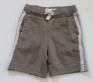 MINI BODEN Jersey Cropped Baggies Shorts Light Green Athletic Stripe 