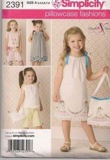 Simplicity Girls PIllowcase Dress,Pants,To​p, Pattern 2391
