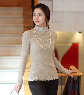   Lace turtleneck sweater New women slim knit tops shirt w1239 apr
