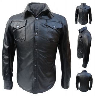 Long Sleeve Trucker Police Military Western Style Uniform Leather 
