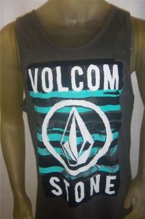 NWT VOLCOM Front Graphic Tank Top Charcoal Size X Lrg. MSRP $23