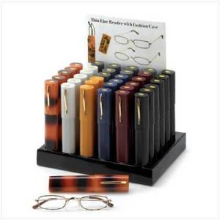   Thin Line Reading Glasses Readers in Matching Pocket Clip Cases 1 3x