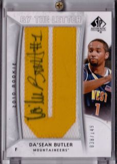 SP Authentic By The Letter DaSean Butler AUTO West Virginia 