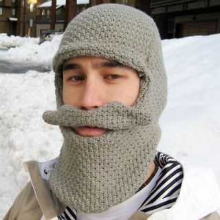 Grey Beard Head Knit Hat Beanie Ski Snowboard Mustache Beardhead Gray 