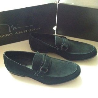   MENS BLACK SUEDE LEATHER ANTONIO LOAFERS SHOES 10 M $90 Mens New
