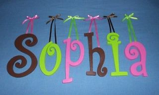 size Painted Wood Wall Letters $6.50ship Name Decor Gift Nursery 