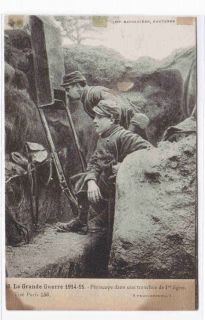 Periscope Trenches French Army Troops WWI postcard
