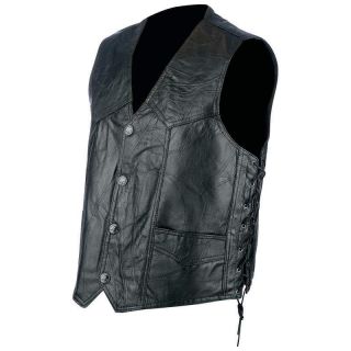 mens leather vests in Vests