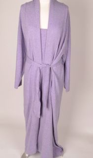New Medium Ballantyne Purple Cashmere Long Gown & Robe