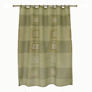Printed Fabric Shower Curtain with FREE Heavy Duty Vinyl Liner 