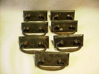   listed LOT OF 7 ANITIQUE STEEL DRAWER/CABINET PULLS  Mission Style