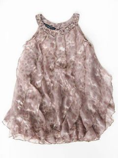 Biscotti Taupe Ruffle Party & Special Occasion Dress Fall 2012 Size 4 