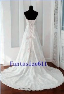   /Ivory Lace Train Bridal Gown Wedding Dress Custom 6 8 10 12 14 16