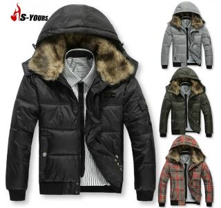   Faux Fur Collar Duck Down Winter Coat Hoodie Parkas Warm Jackets M 3XL