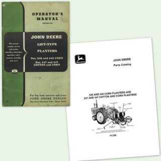 JOHN DEERE PLANTER OPERATORS AND PARTS MANUALS 246 247 OWNERS 