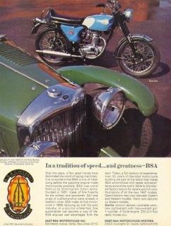 1967 BSA Starfire 250 Motorcycle Original Color Ad