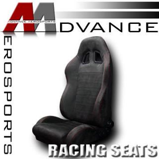   Red Stitch Racing Bucket Seat+Sliders 11 (Fits: Ford F 150 Heritage