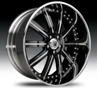 22 Asanti AF134 Black Chrome Wheels Rims 2 Piece Tone