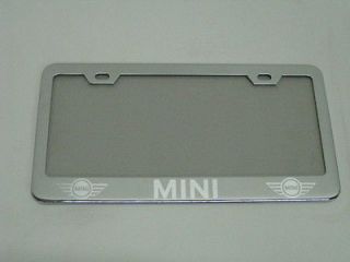MINI COOPER* chrome metal license plate frame +screw caps (Fits: 2003 