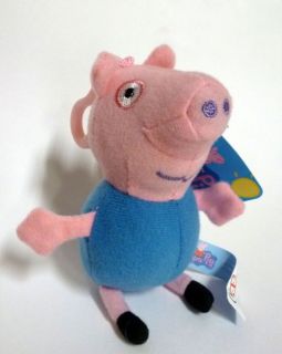 George 5 Plush Keyring Blue Peppa Pig Little Brother Soft Doll 