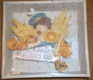 NEW NIB ANGEL IN YOUR CORNER WALL DECORATION WINGS GIFT IDEA IN BOX 