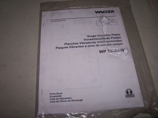 WACKER WP 1550AW SINGLE DIRECTION PLATES PARTS BOOK / MANUAL