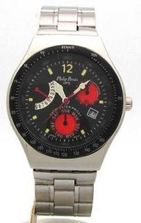 PHILIP PERSIO MENS CHRONOGRAPH LOOK BLACK DIAL DATE WATCH P 673/D
