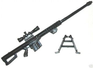 50 Cal Sniper Rifle w/ Bipod (1)   1:18 Scale Weapon for 3 3/4 Action 