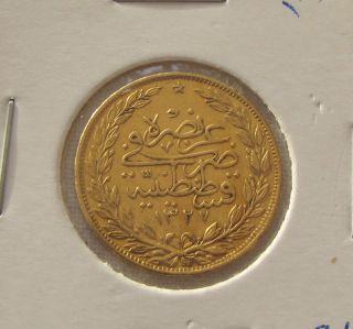 TURKEY 100 KURUSH AH 1327/4 GOLD COIN 1912