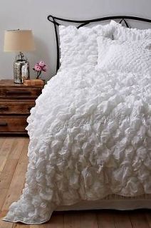 482 NEW ANTHROPOLOGIE HOME Catalina Quilt + shams Bedding White Chic 
