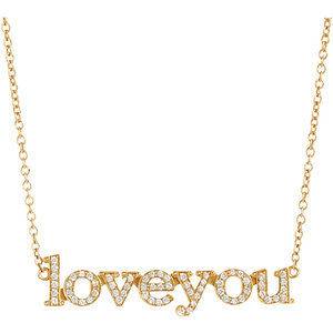 Jennifer Meyer 18K Yellow Gold & Diamond Love You Necklace
