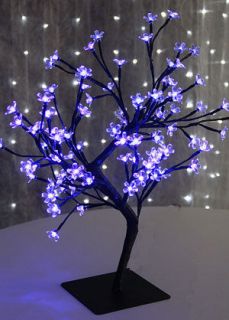 Lighted Blue/Red Bonsai Trees   144 LEDs 23 Inch