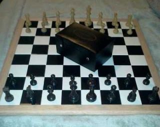   Boxwood & Ebony Weighted Chess Set w/Ceramic Board & Player Series Box