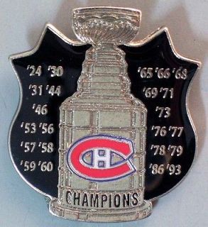 MONTREAL CANADIENS   NHL STANLEY CUP CHAMPIONSHIP SHIELD PIN   NEW