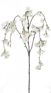 Set 8 Artificial Cherry Blossom White Branch Spray