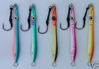   Lures Deep Water Jig 100g x 5 Knife Jigs in Different Glow Colours
