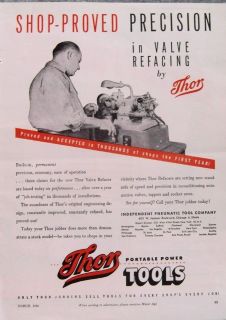   PNEUMATIC TOOL COMPANY THOR VALVE REFACER TOOL AD   Chicago IL