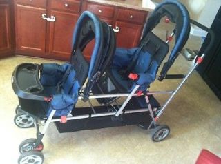 Great Condition Joovy Big Stand On Tandem on Triple Stroller   Blue