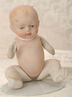 All Bisque Nippon Baby with Move able Limbs Molded Hair
