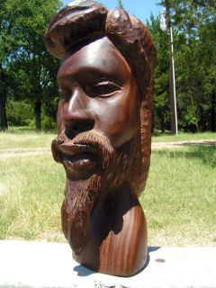 Wooden Black Americana AFRICAN Hand Carved Bust Small Sculpture