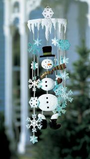 UNIQUE WINTER SNOW SNOWMAN FROSTY WIND CHIME CHIMES NEW