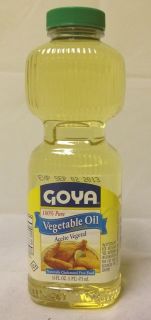 Goya Pure Vegetable Oil (Soybean Oil) 16 oz (473 ml) Colesterol Free