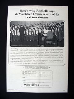   Organ Rochelle IL High School Choir 1964 print Ad advertisement