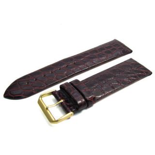 Apollo Leather Replacement Watch strap 24mm Croc Brn