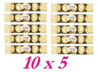 50 Ferrero Rocher Hazelnut Chocolate,10 Packs of 5.