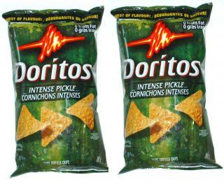 DORITOS INTENSE PICKLE CHIPS BURST OF FLAVOUR TWO BAGS
