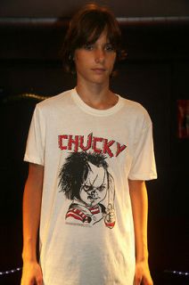 Mighty Fine   Large   Cream Chucky Doll Graphic T Shirt with Knife 